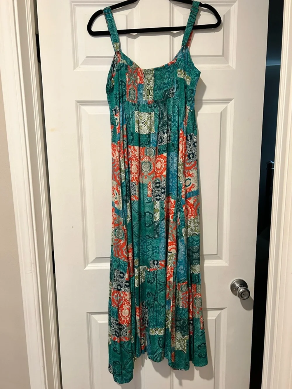 NWOT Boho Floral Adjustable Strap V Neck Beach Flowy Maxi Sundress - Picture 4 of 16